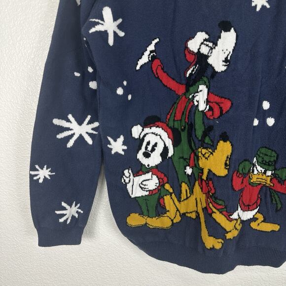 Disney Sweater Kids 11/12 Mickey Mouse Donald Goofy Pluto Christmas Holiday - Picture 4 of 11